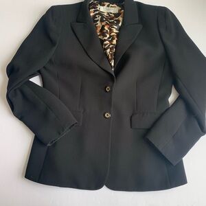 BN2 Tahari Arthur S. Levine Classic Black Blazer Women's Office Business Small